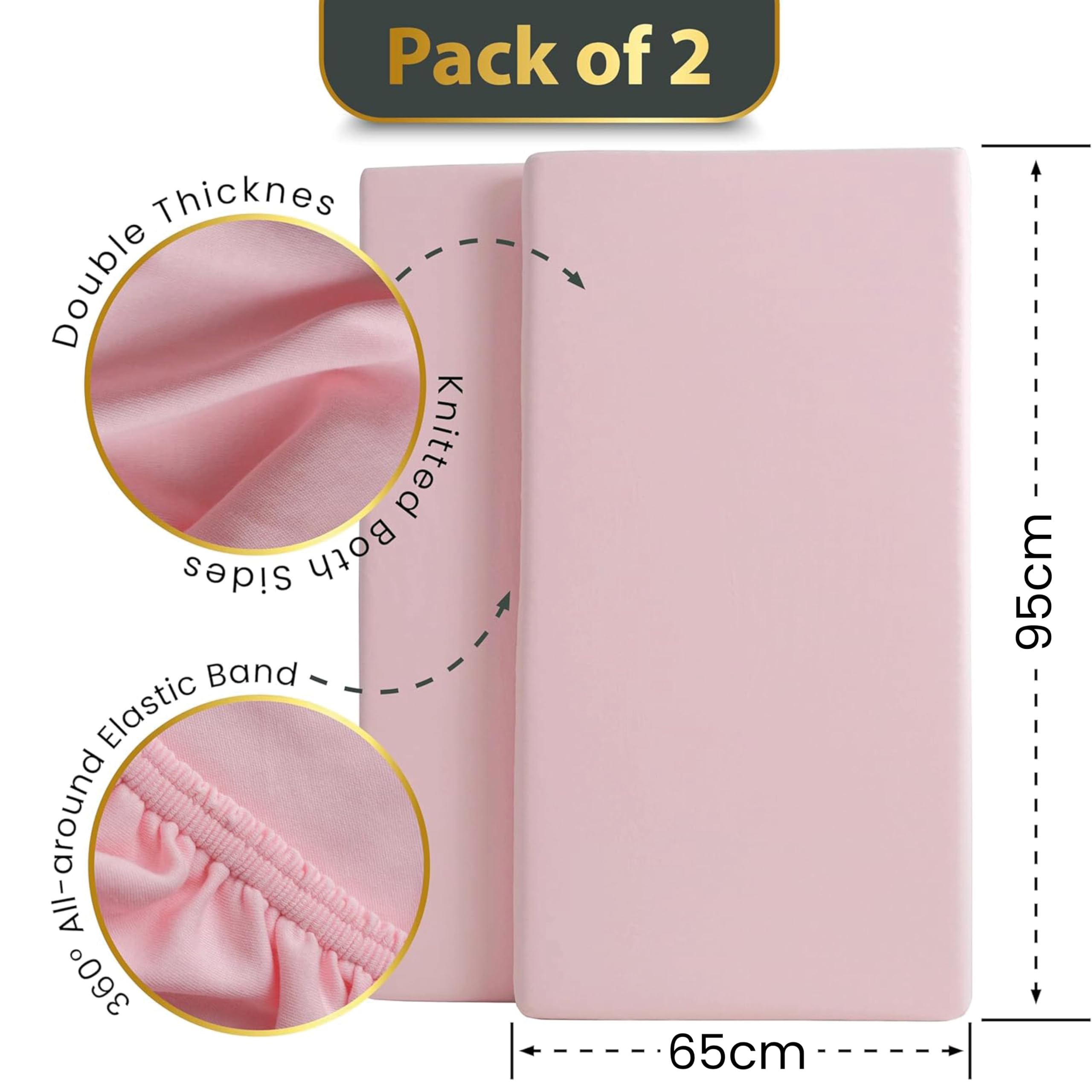 2 x GOTS Certified Thick Organic Combed Cotton Bed Sheets (200GSM)