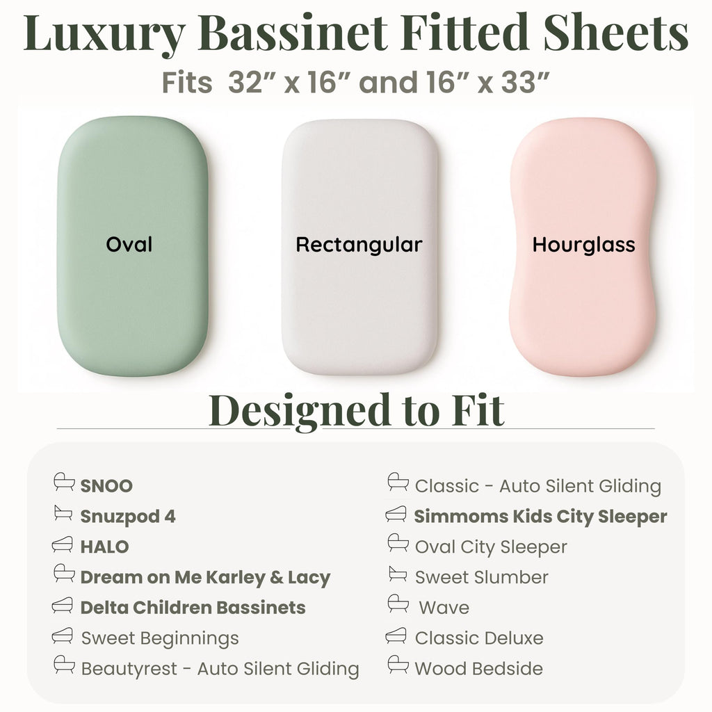 GOTS Organic SnuzPod 3 & 5 Compatible Baby Crib Sheets – (NOT-SUITABLE For SNUZPOD 4) 200gsm Soft Combed Organic Cotton, GOTS Certified – 2 Pack Fitted Sheets 44 x 80 cm