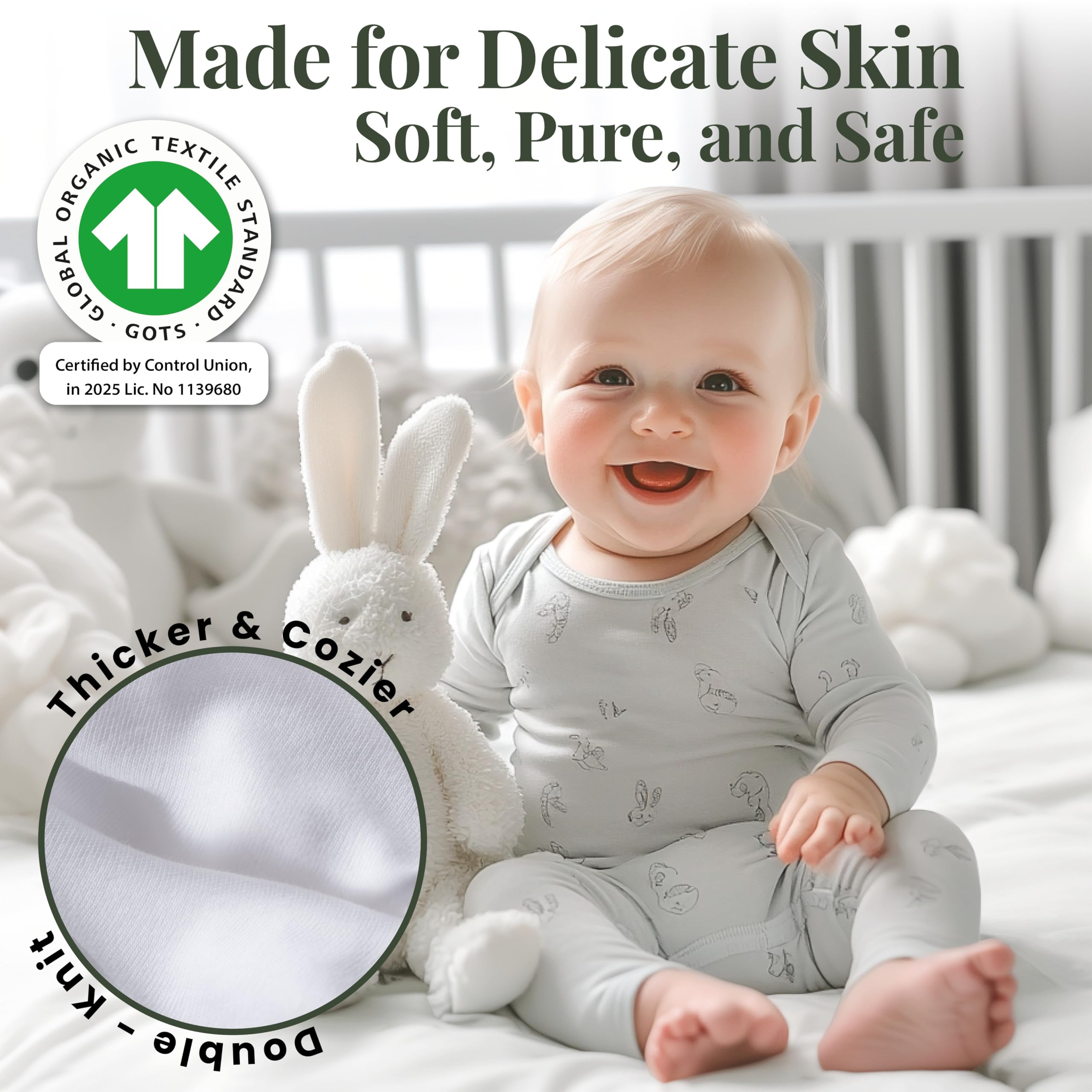 2 x GOTS Certified Thick Organic Combed Cotton Bed Sheets (200GSM)